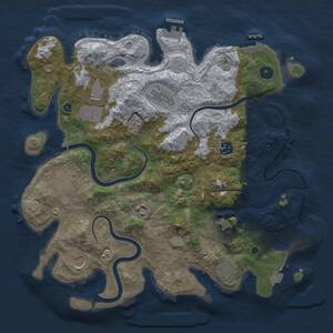 Thumbnail Rust Map: Procedural Map, Size: 3750, Seed: 994185260, 15 Monuments