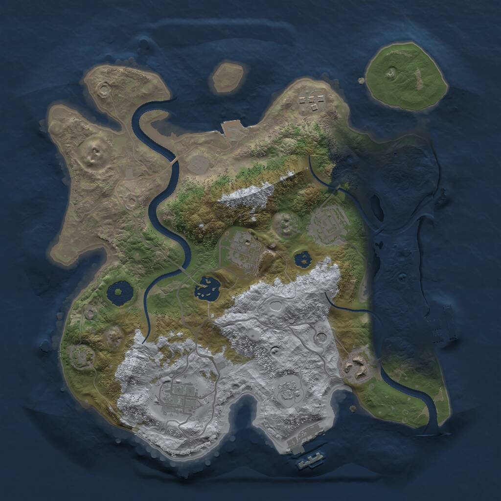 Rust Map: Procedural Map, Size: 3000, Seed: 753279411, 12 Monuments