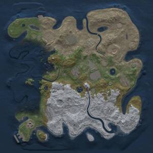 Thumbnail Rust Map: Procedural Map, Size: 3750, Seed: 768768, 17 Monuments