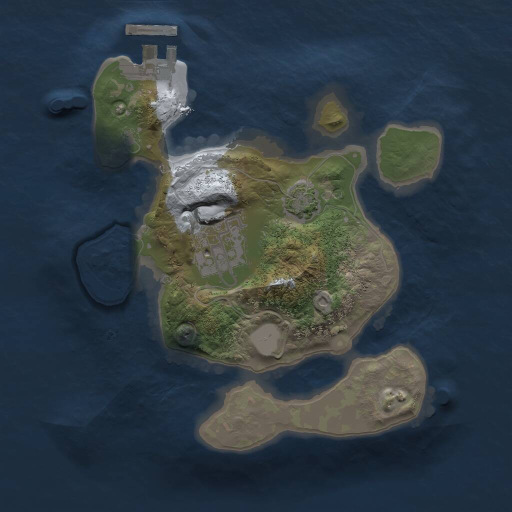 Rust Map: Procedural Map, Size: 2000, Seed: 1472846774, 4 Monuments