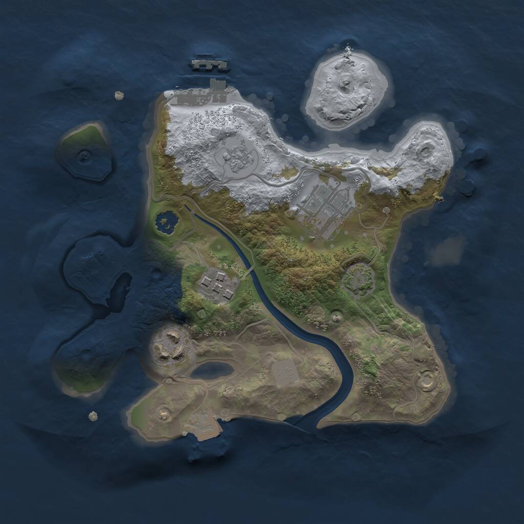 Rust Map: Procedural Map, Size: 2300, Seed: 1261849230, 7 Monuments