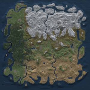 Thumbnail Rust Map: Procedural Map, Size: 6000, Seed: 657085486, 19 Monuments