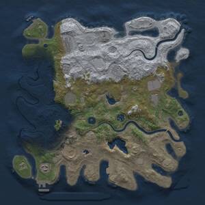 Thumbnail Rust Map: Procedural Map, Size: 4000, Seed: 9559550, 14 Monuments