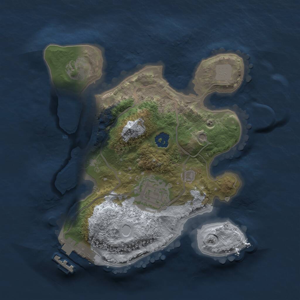 Rust Map: Procedural Map, Size: 2000, Seed: 3141, 3 Monuments