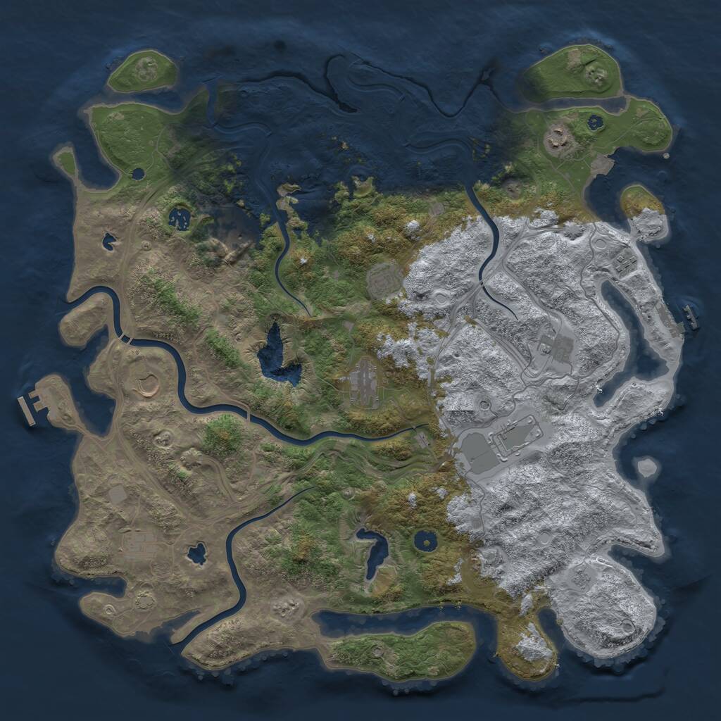 Rust Map: Procedural Map, Size: 4750, Seed: 645326774, 17 Monuments