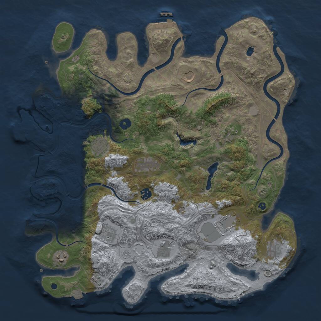 Rust Map: Procedural Map, Size: 4250, Seed: 1521489270, 17 Monuments