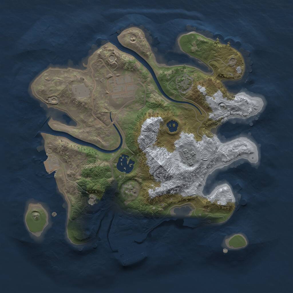 Rust Map: Procedural Map, Size: 2500, Seed: 1745363652, 7 Monuments
