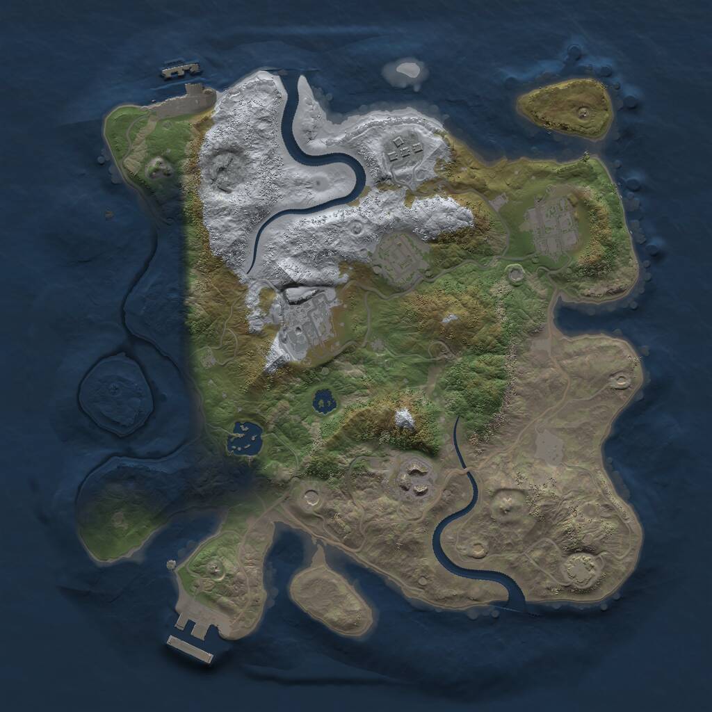 Rust Map: Procedural Map, Size: 3000, Seed: 55139, 11 Monuments