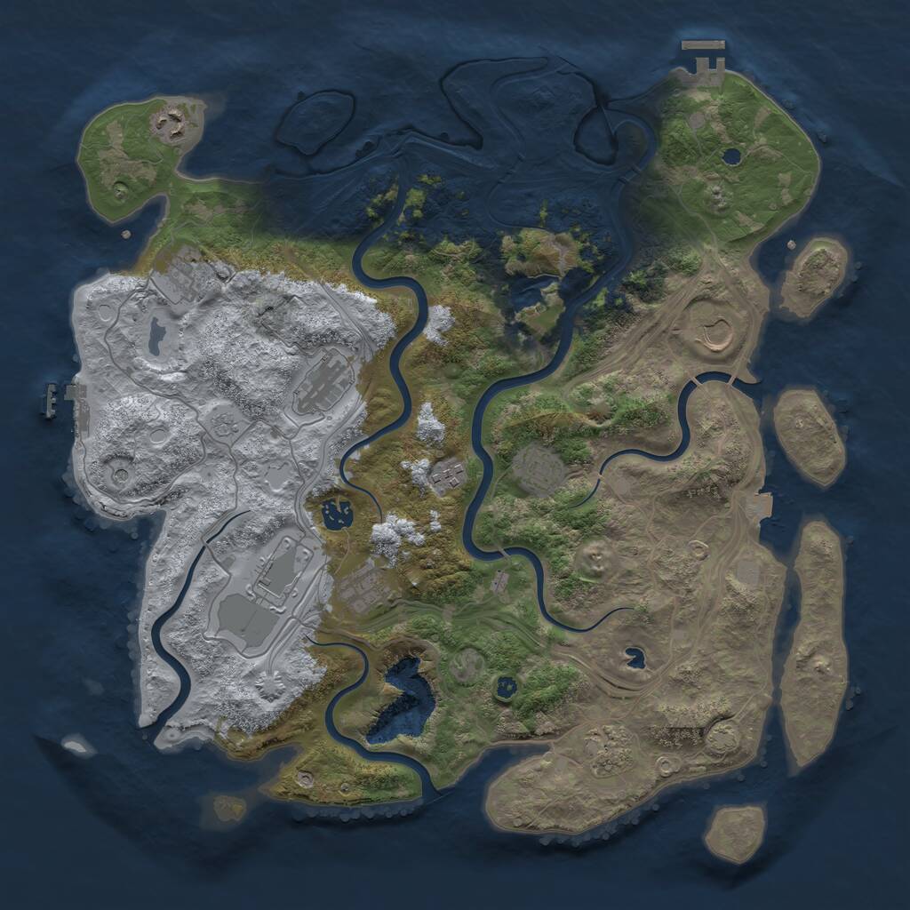Rust Map: Procedural Map, Size: 4250, Seed: 1436999188, 16 Monuments