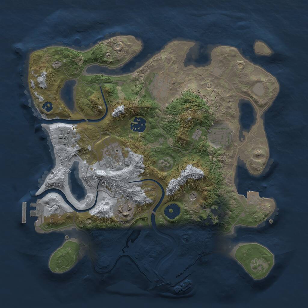 Rust Map: Procedural Map, Size: 3000, Seed: 410824548, 11 Monuments