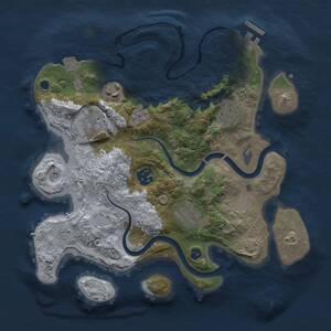Thumbnail Rust Map: Procedural Map, Size: 3000, Seed: 406939846, 11 Monuments