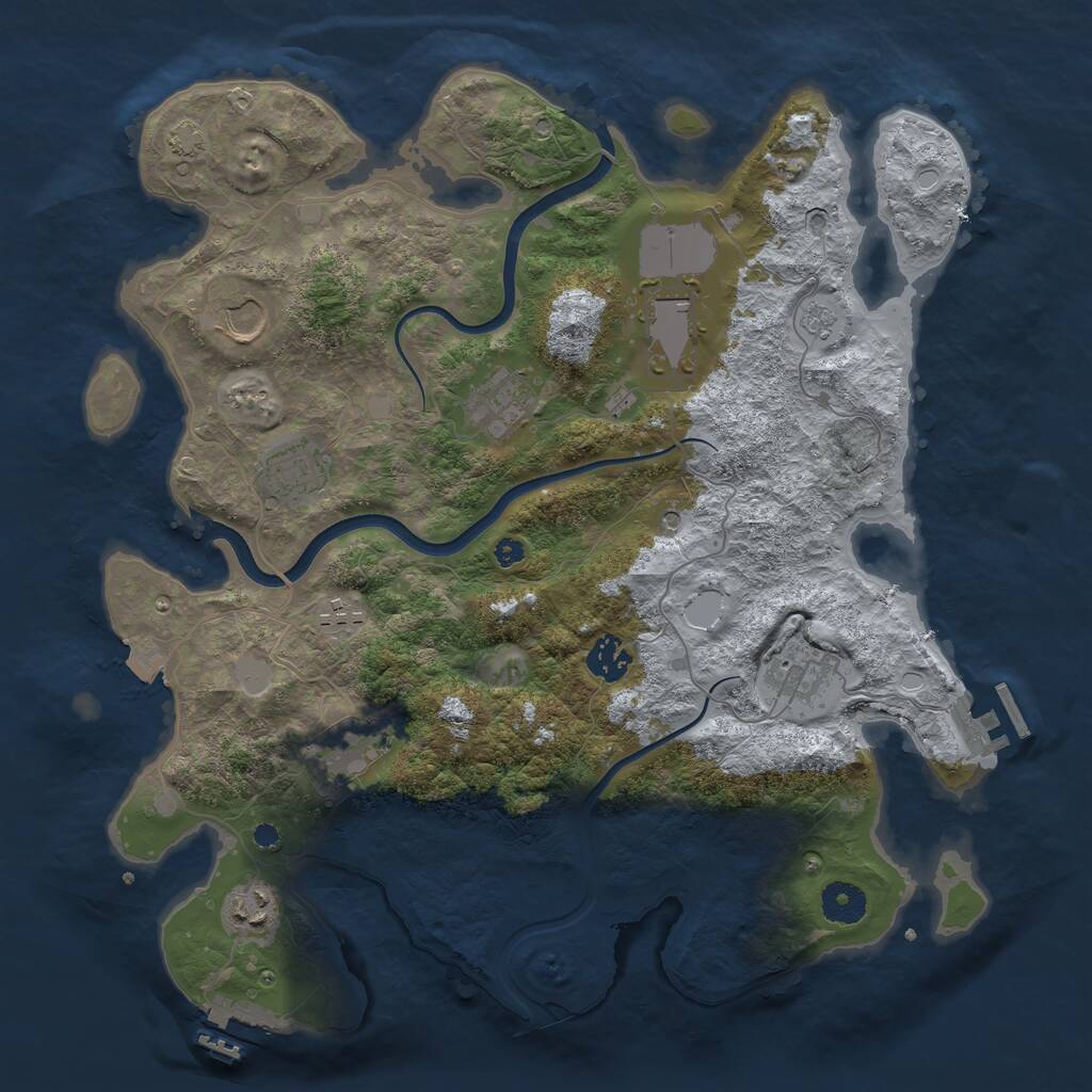 Rust Map: Procedural Map, Size: 3750, Seed: 794178326, 15 Monuments