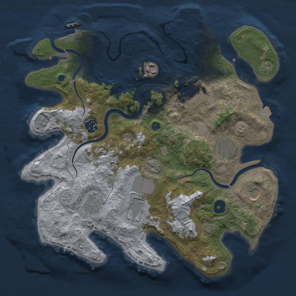 Rust Map: Procedural Map, Size: 3500, Seed: 660818, 14 Monuments