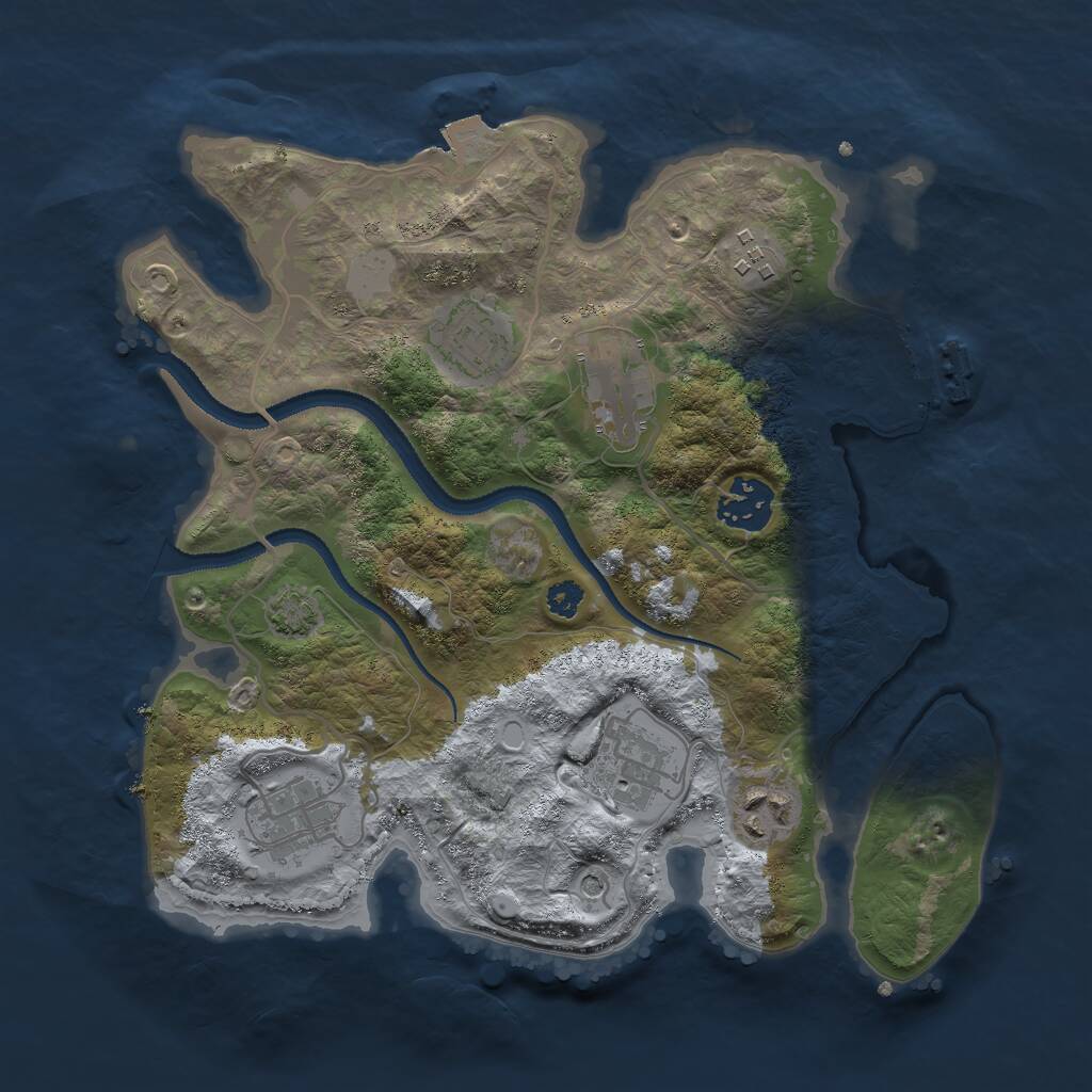 Rust Map: Procedural Map, Size: 3000, Seed: 202844095, 11 Monuments