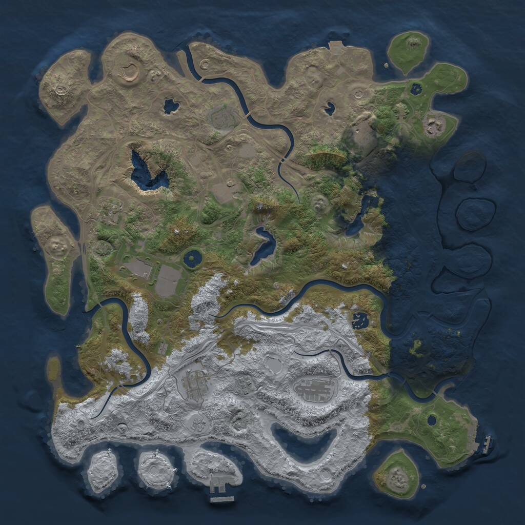 Rust Map: Procedural Map, Size: 4500, Seed: 47297170, 17 Monuments