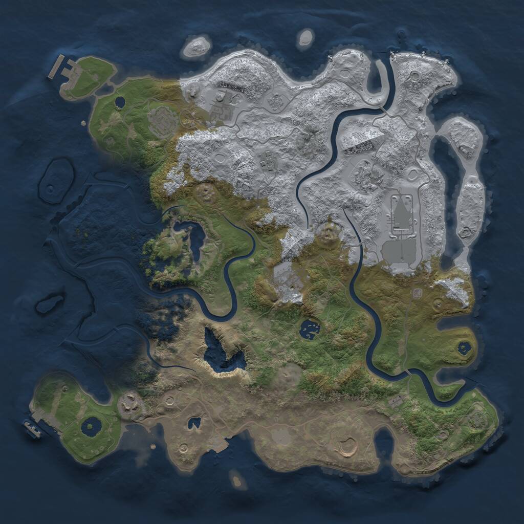 Rust Map: Procedural Map, Size: 4000, Seed: 457346, 15 Monuments