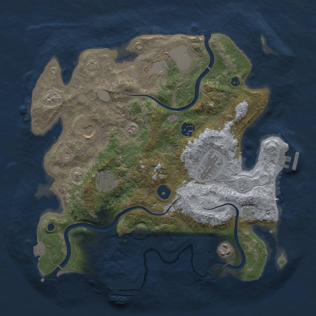 Rust Map: Procedural Map, Size: 3500, Seed: 1603310784, 13 Monuments