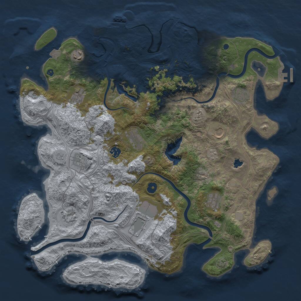 Rust Map: Procedural Map, Size: 4350, Seed: 302171215, 17 Monuments