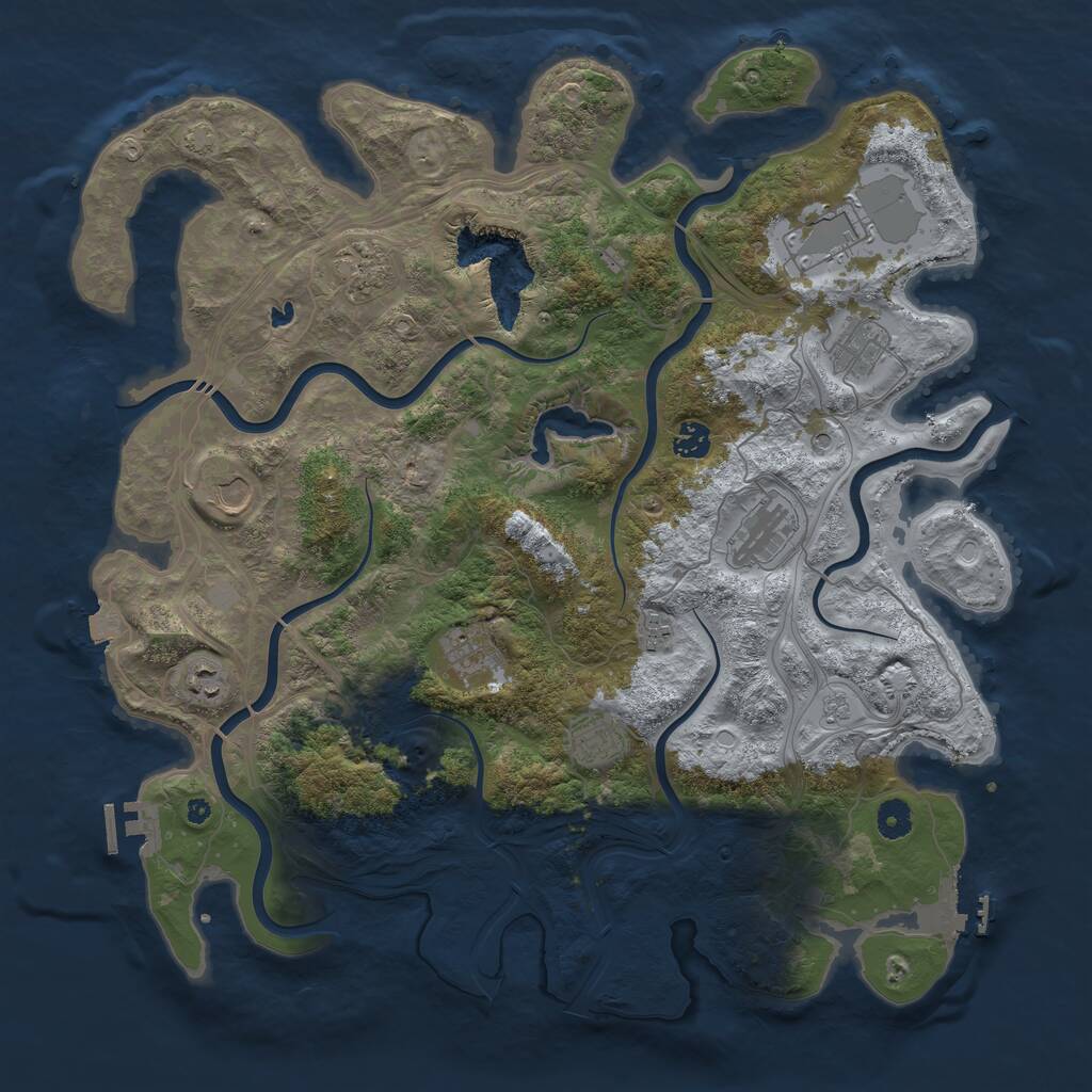 Rust Map: Procedural Map, Size: 4350, Seed: 585546179, 16 Monuments