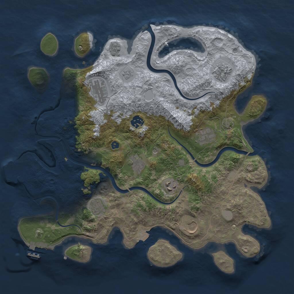 Rust Map: Procedural Map, Size: 3700, Seed: 363, 15 Monuments