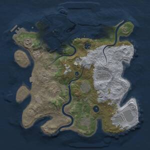 Thumbnail Rust Map: Procedural Map, Size: 3500, Seed: 750175760, 15 Monuments