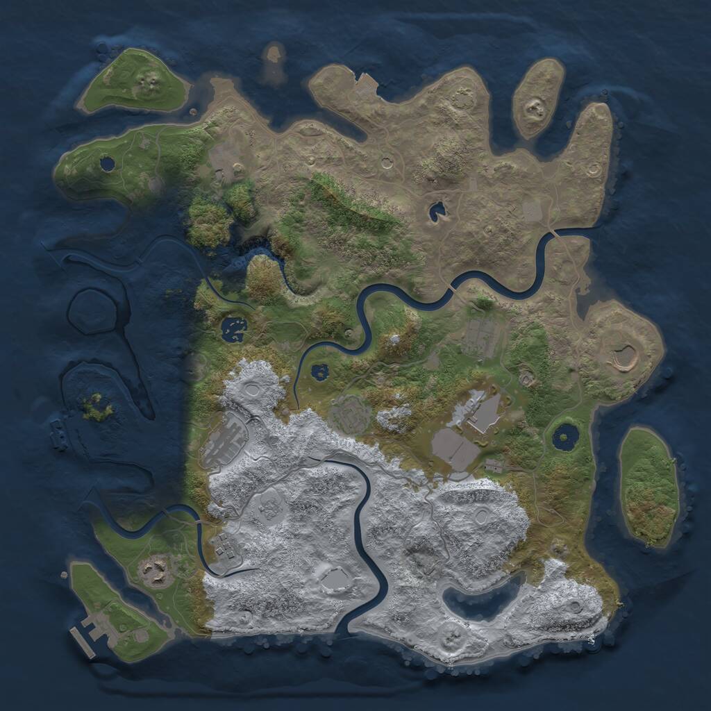 Rust Map: Procedural Map, Size: 4000, Seed: 1021211210, 15 Monuments