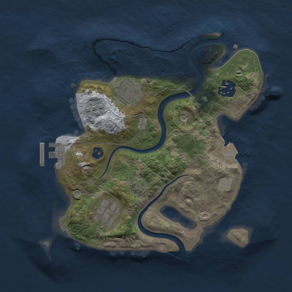 Rust Map: Procedural Map, Size: 2500, Seed: 857404306, 8 Monuments