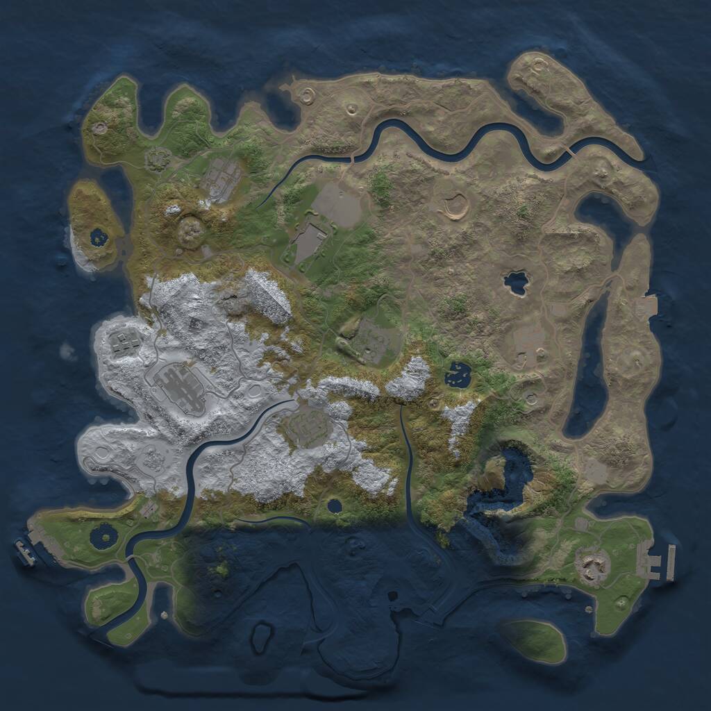 Rust Map: Procedural Map, Size: 4000, Seed: 1914152112, 16 Monuments