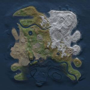 Thumbnail Rust Map: Procedural Map, Size: 3000, Seed: 1838647672, 10 Monuments
