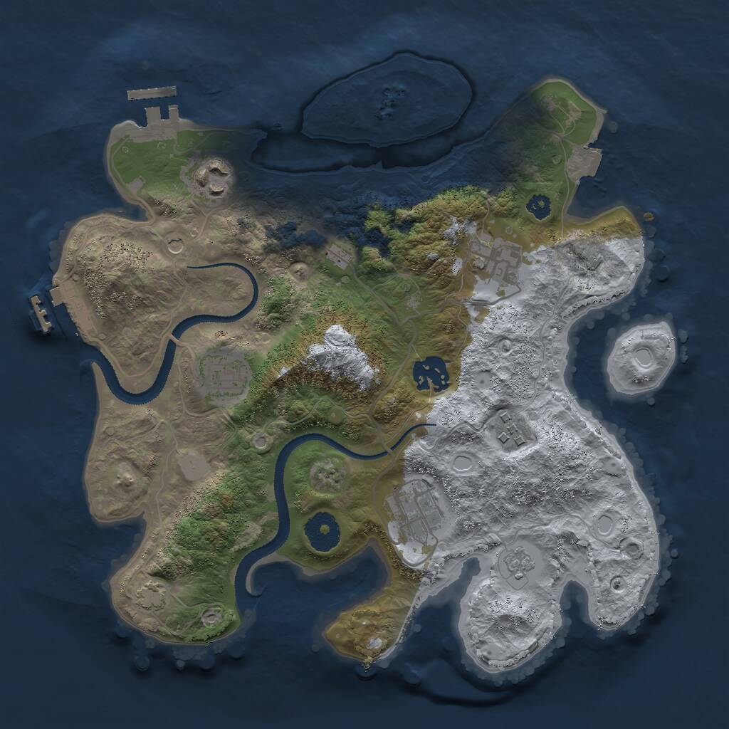 Rust Map: Procedural Map, Size: 3000, Seed: 140516413, 12 Monuments