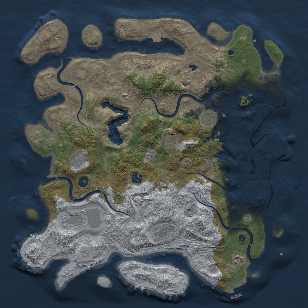 Rust Map: Procedural Map, Size: 4250, Seed: 170708045, 14 Monuments