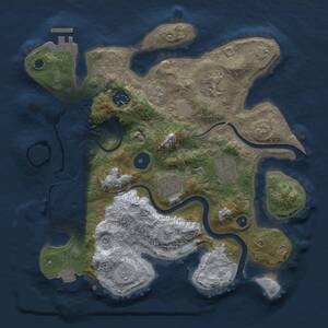 Thumbnail Rust Map: Procedural Map, Size: 3000, Seed: 565329702, 10 Monuments