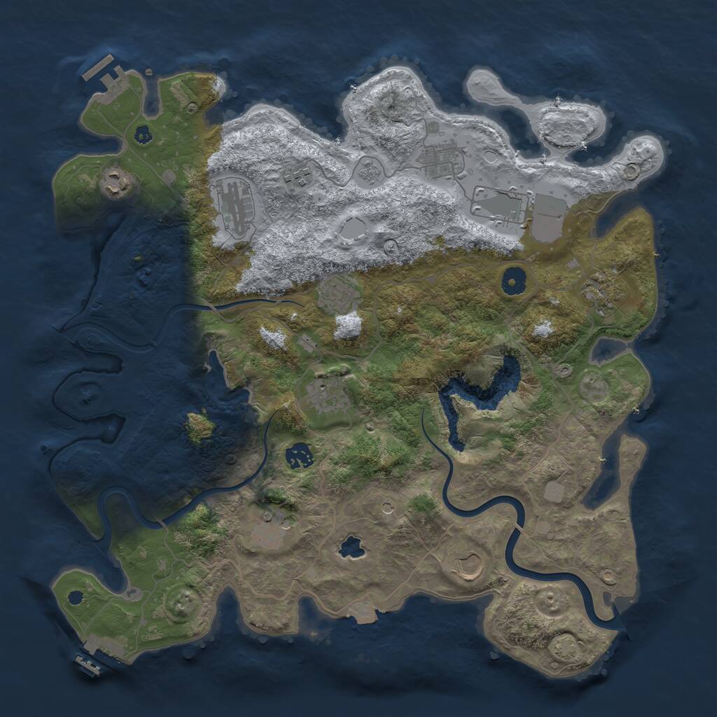 Rust Map: Procedural Map, Size: 4000, Seed: 5123065, 17 Monuments