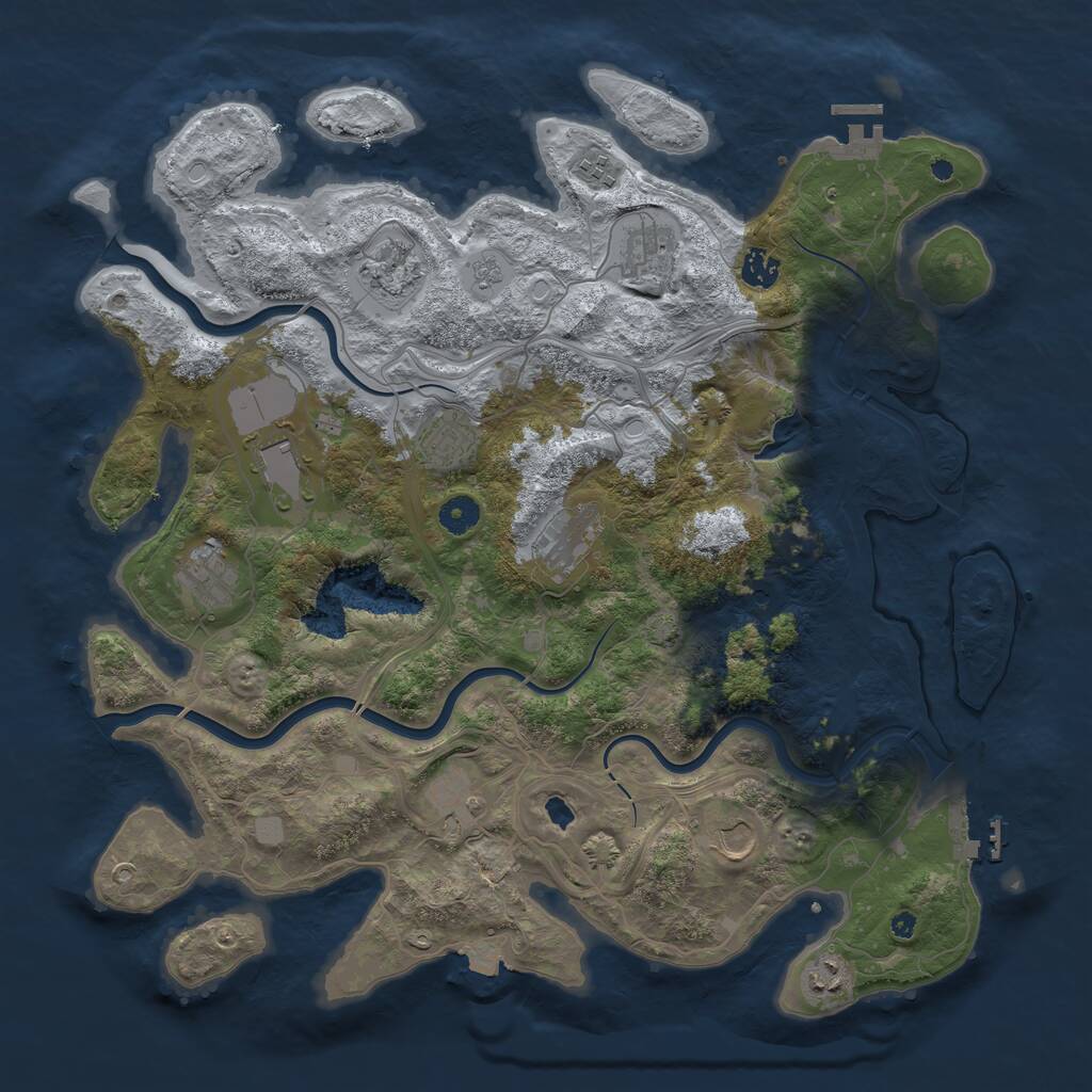Rust Map: Procedural Map, Size: 4250, Seed: 1683207494, 17 Monuments