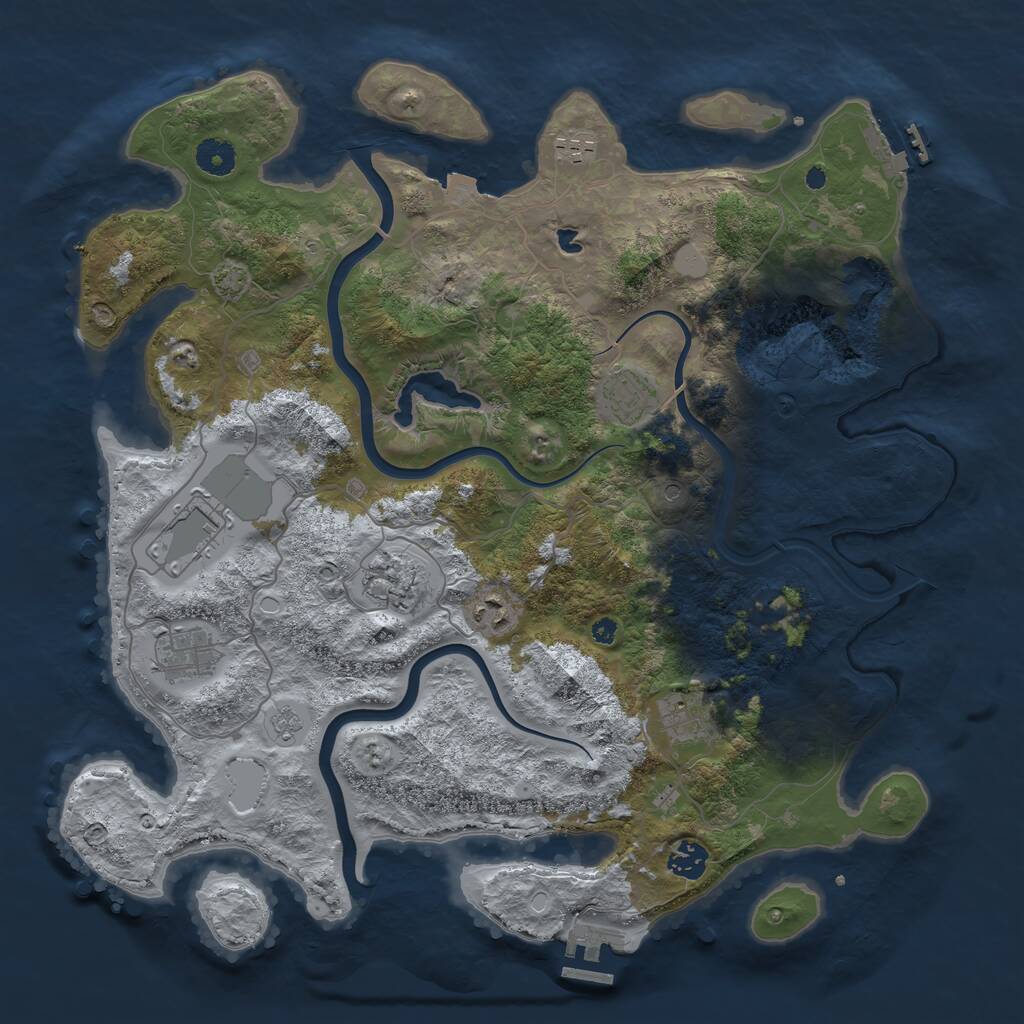 Rust Map: Procedural Map, Size: 4000, Seed: 359881696, 14 Monuments