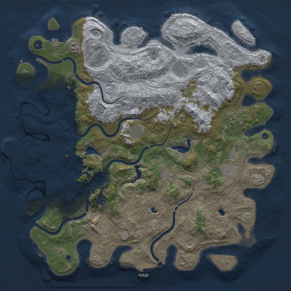 Rust Map: Procedural Map, Size: 4799, Seed: 1, 17 Monuments