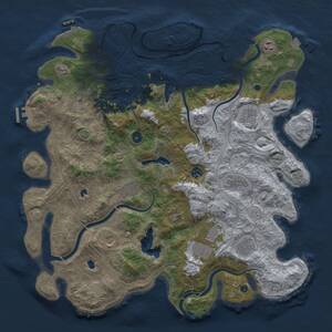 Thumbnail Rust Map: Procedural Map, Size: 4500, Seed: 1600665171, 17 Monuments