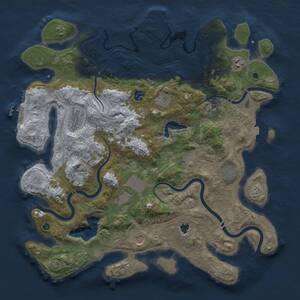 Thumbnail Rust Map: Procedural Map, Size: 4250, Seed: 447462185, 15 Monuments