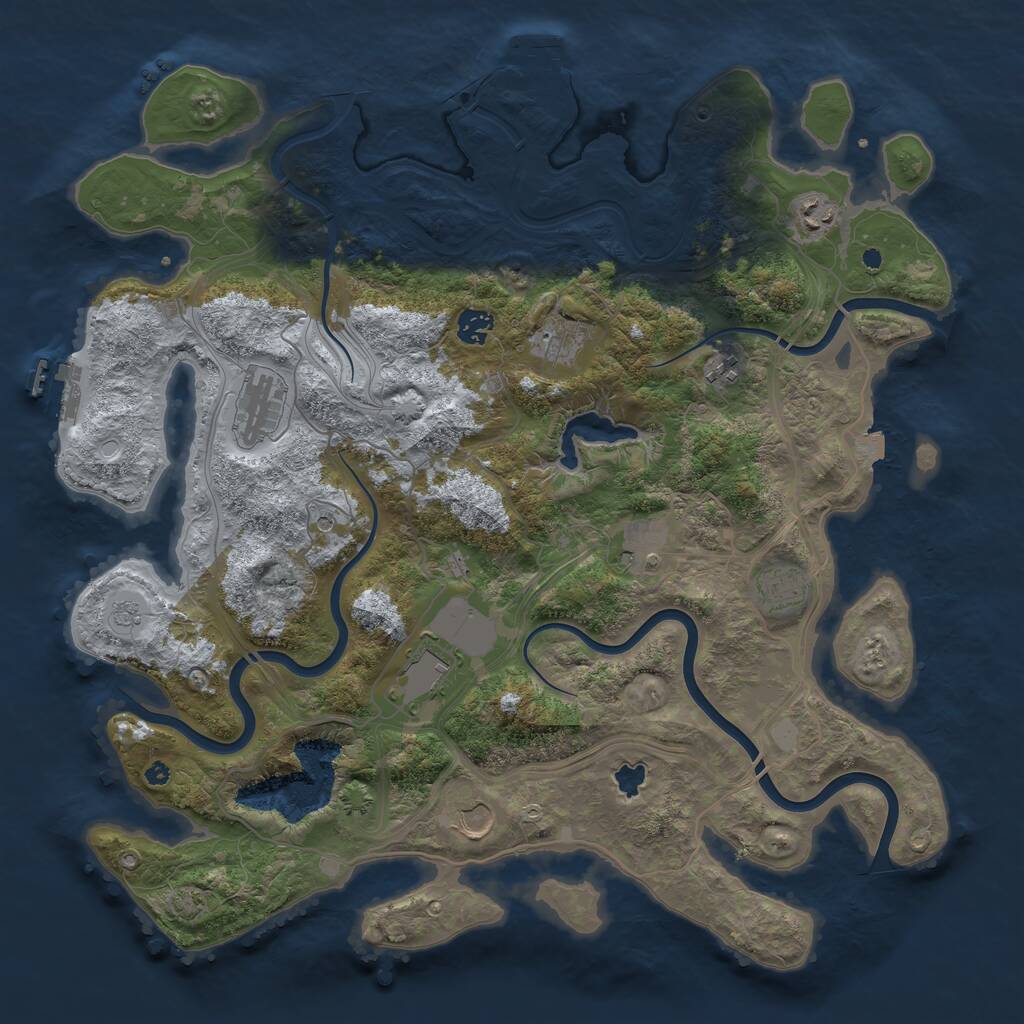Rust Map: Procedural Map, Size: 4250, Seed: 447462185, 15 Monuments