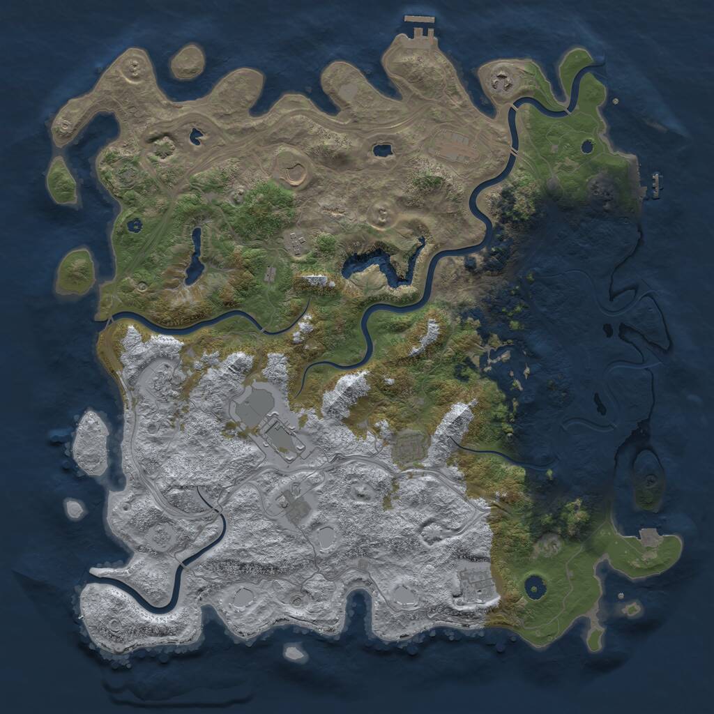 Rust Map: Procedural Map, Size: 4800, Seed: 1078225936, 15 Monuments