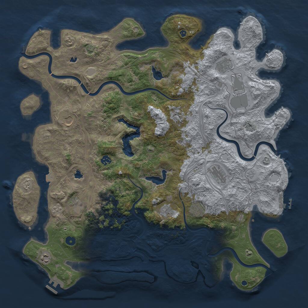 Rust Map: Procedural Map, Size: 4750, Seed: 1425992327, 17 Monuments