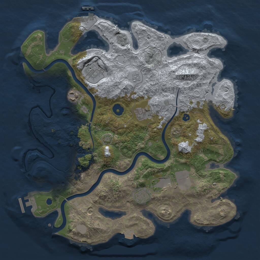 Rust Map: Procedural Map, Size: 3500, Seed: 95622220, 12 Monuments