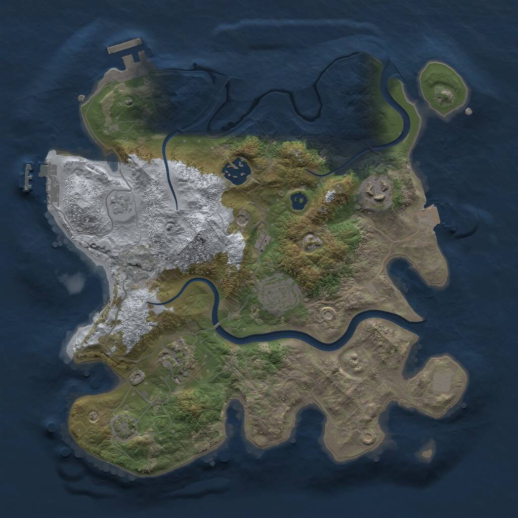 Rust Map: Procedural Map, Size: 3000, Seed: 8012634, 10 Monuments