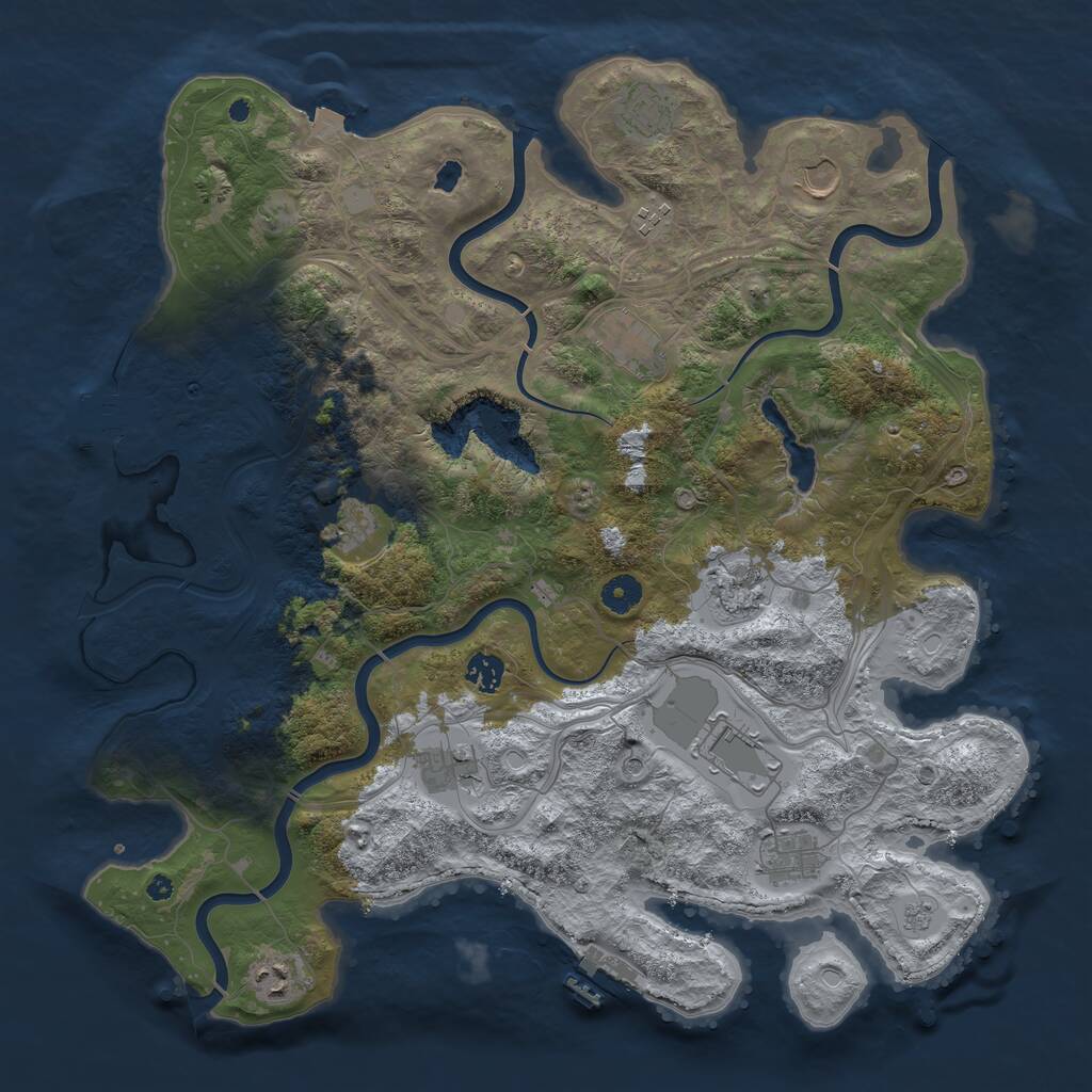 Rust Map: Procedural Map, Size: 4250, Seed: 826475033, 17 Monuments