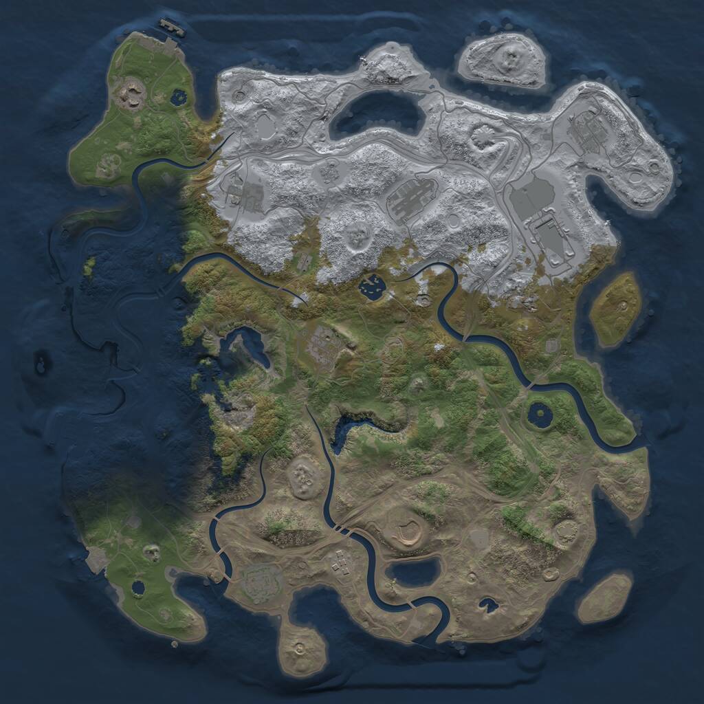 Rust Map: Procedural Map, Size: 4250, Seed: 2045103495, 17 Monuments