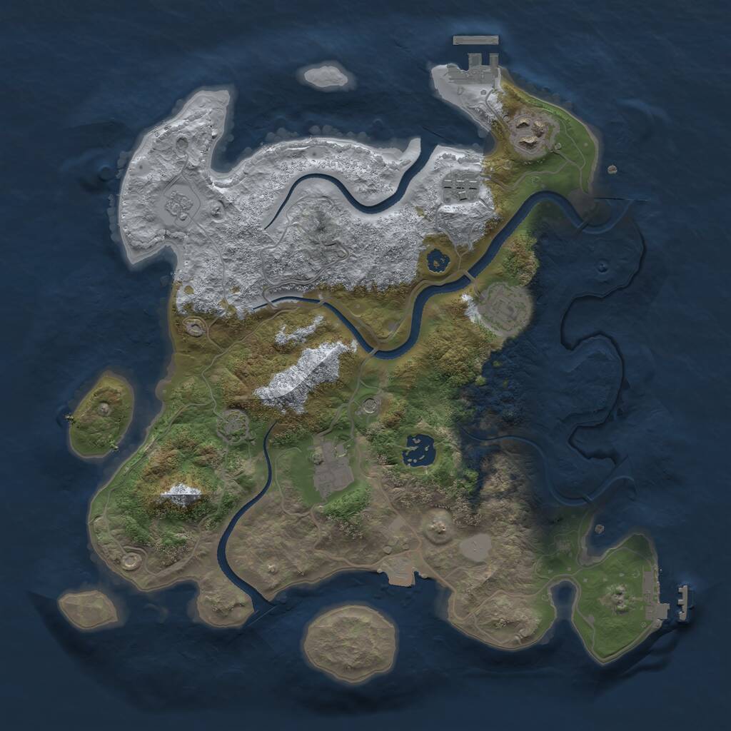 Rust Map: Procedural Map, Size: 3250, Seed: 11996637, 11 Monuments