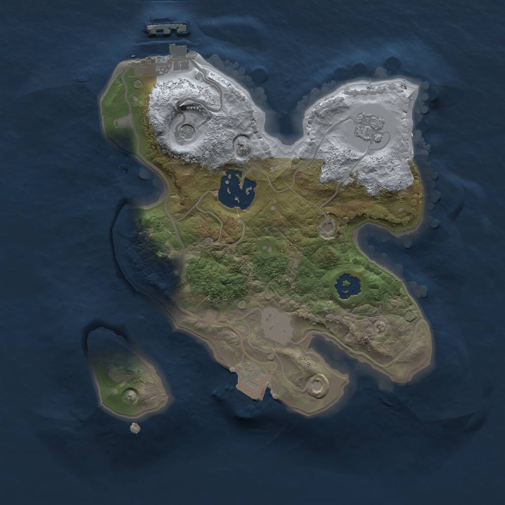 Rust Map: Procedural Map, Size: 2000, Seed: 856750292, 5 Monuments