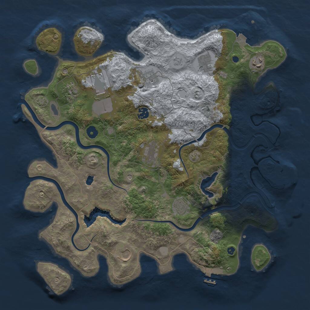 Rust Map: Procedural Map, Size: 4000, Seed: 4308623, 16 Monuments