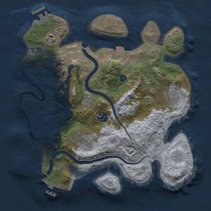 Thumbnail Rust Map: Procedural Map, Size: 3000, Seed: 1120322916, 11 Monuments