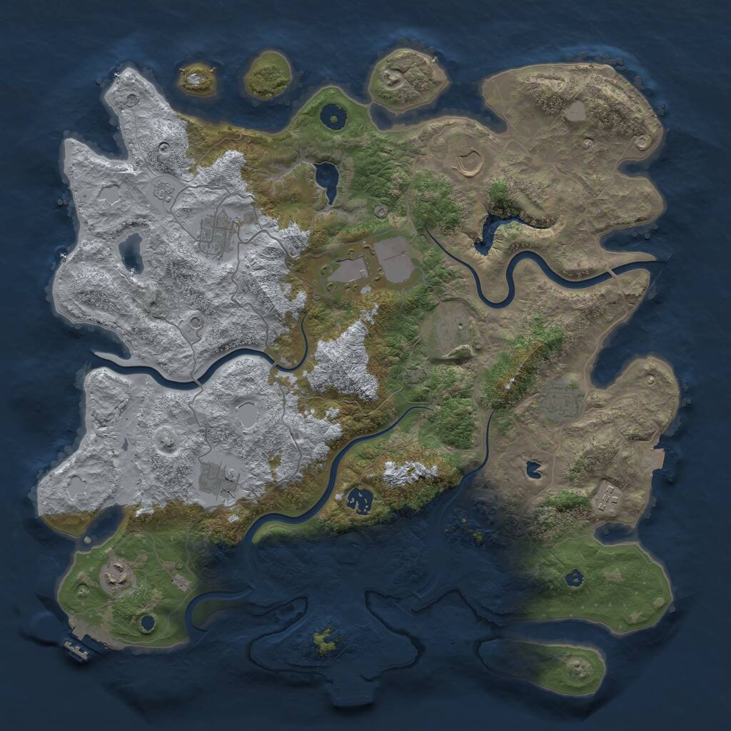 Rust Map: Procedural Map, Size: 4200, Seed: 1951513919, 15 Monuments